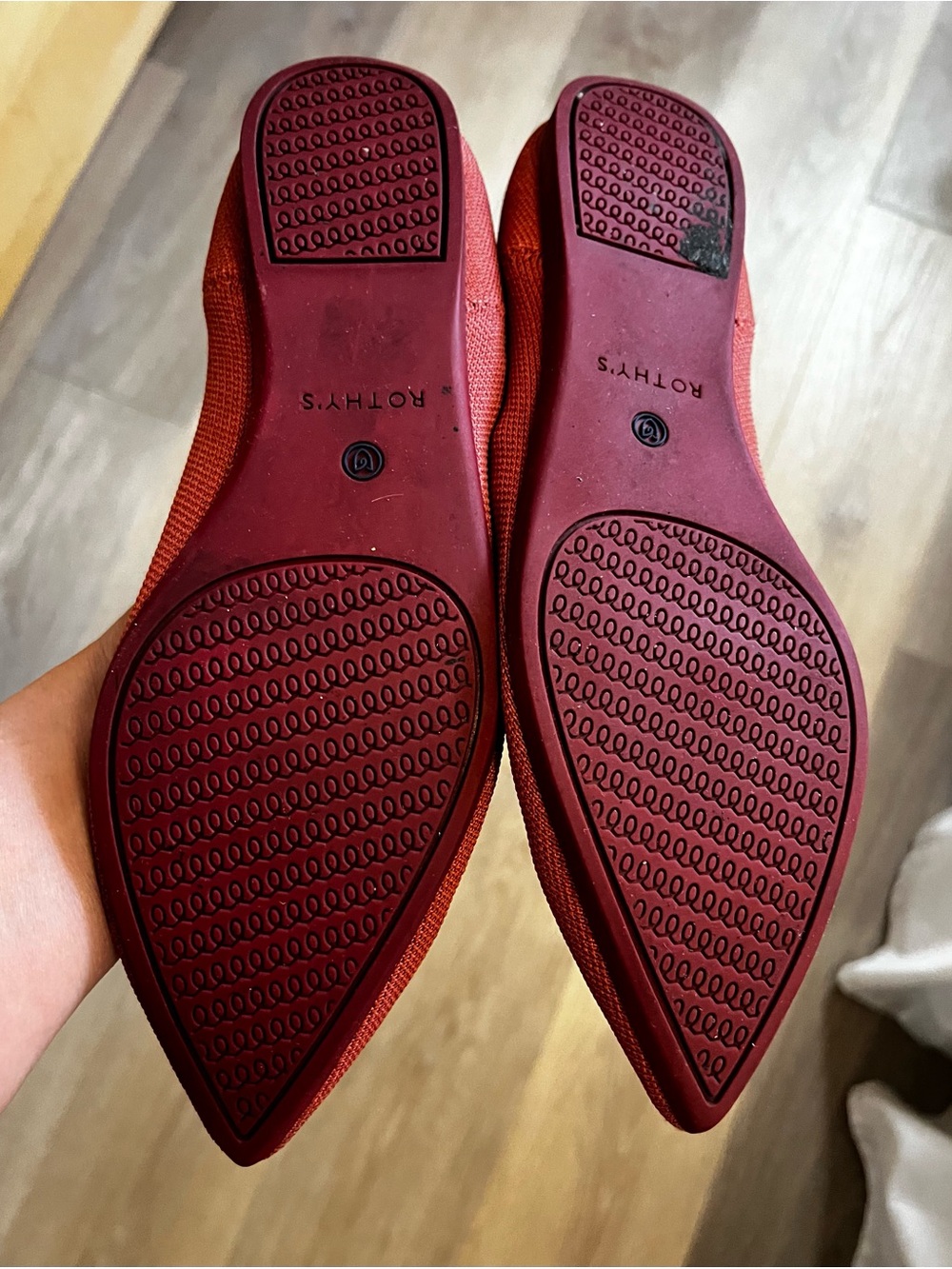Rothy's The Point Copper Pink Pointed Toe Knit Flats Size 11 Rare Retired - Picture 9 of 10